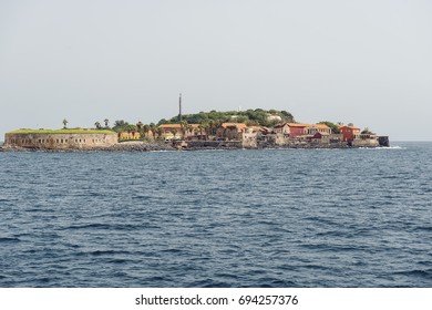 View Of The Island Of Goree, From The Sea. Senegal. Gorée Is Famous As A Destination For People Interested In The Atlantic Slave Trade.