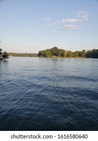 View Of An Island At Smith Mountain Lake In Virginia. 