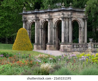 View of the Italianate Garden on the Trentham Estate, Stoke-on-Trent, Staffordshire UK. The modern planting scheme is naturalistic, with a variety of colourful, perennial, drought resistant plants.
