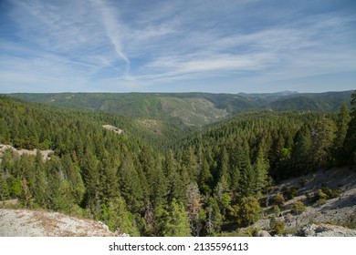 View from Jefferson Creek Scenic Overlook in Sierra Nevada Mountain Range, California