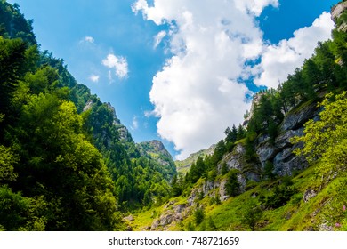 View from Jepii Mari trail of Bucegi Mountains, Romania, Bucegi National Park