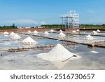 View of the Jingzaijiao Tile-Paved Salt Fields in Tainan, Taiwan, one of the Southwest Coast National Scenic Area attractions.