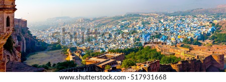 View Jodhpur, the Blue City of Rajasthan, India, Asia
