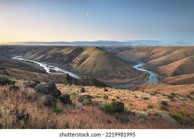 View Of John Day River Cutting Through Basalt Flows Of Columbia Plateau In ShermanGilliam County, Oregon