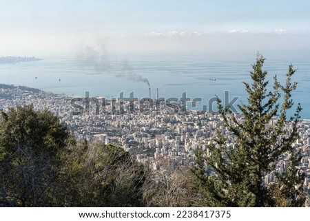 View of Jounieh Bay and Mediterranean sea from Harissa, Beirut, Lebanon