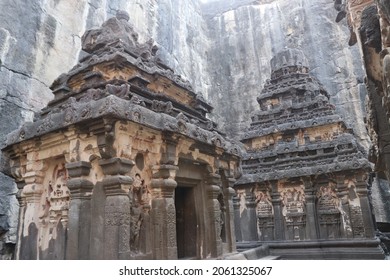 View Of  Kailas Temple Ellora In  Maharashtra India