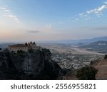 View of Kalabaka from Monastaries in Meteora, Greece