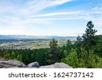 View of Kalispell, Montana and the Flathead Valley from viewpoint at Lone Pine State Park