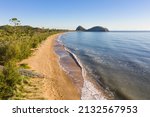 View of Kemp beach towards  Rosslyn Bay near Yeppoon on the Capricorn Coast in Queensland Australia