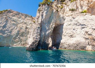 View of Keri blue caves  in Zakynthos (Zante) island, in Greece