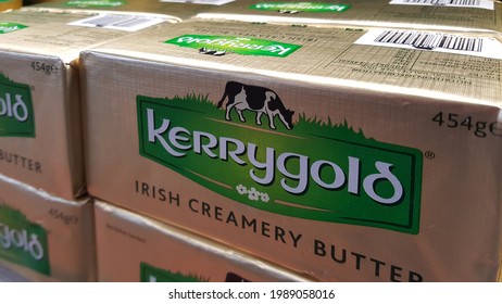 View of the Kerrygold, Irish creamery butter at store. Made from quality milk of grass fed cow, which contain higher fat and gives the butter a richer, more intense flavor