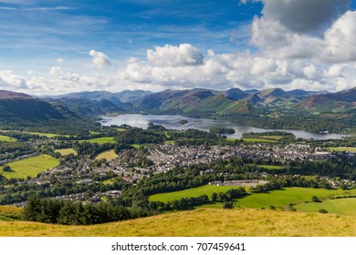 View of Keswick and lake Derwent Water from Latrigg, Cumbria, UK - Shutterstock ID 707459641