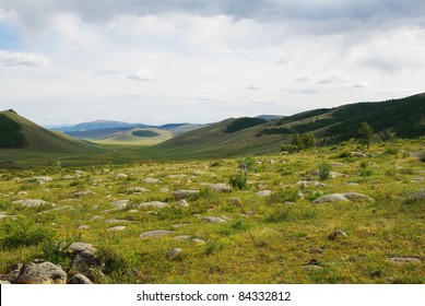 View Of Khangai Mountains In Central Mongolia