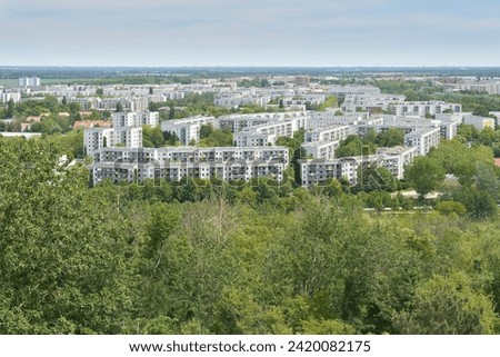 View from Kienberg to the green district of Marzahn-Hellersdorf in Berlin 