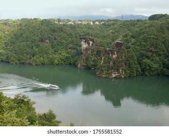 View Of Kiso River At Gifu Prefecture