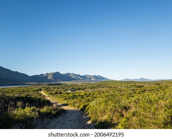 View of the Klein River and Kleinrivier Mountains near Stanford, Whale Coast, Overberg, Western Cape. South Africa. - Shutterstock ID 2006492195
