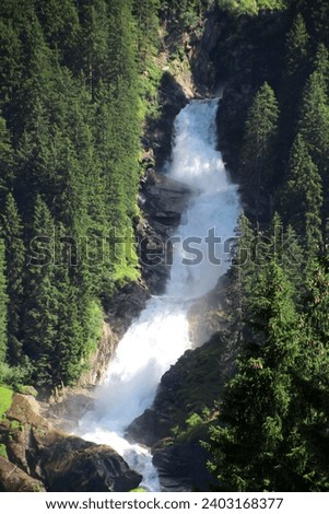 View of the Krimml waterfalls is the highest waterfall in Austria- Salzburg High Tauern National Park