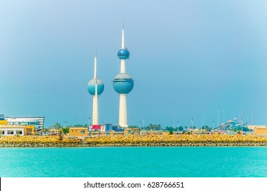 View Of The Kuwait Towers - The Best Known Landmark Of Kuwait City.