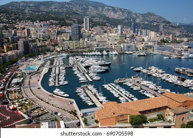 View of La Condamine ward and Port Hercules in Monaco. Port Hercules is the only deep-water port in Monaco