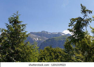 View of La Tournette from one of the walking trails around Col de la Forclaz France