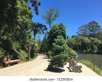 View of Lago Negro park in Gramado, Rio Grande do Sul. - Shutterstock ID 712392814
