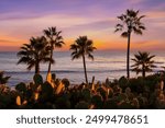  A view of Laguna Beach sunset at the beach. Laguna Beach is located in southern California