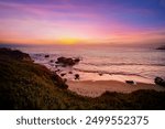 View of Laguna Beach sunset at the beach. Laguna Beach is located in southern California.