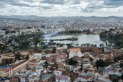 View Of Lake Anosy In Antananarivo. Madagascar. Africa.