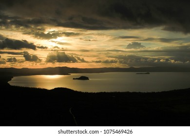 View Of Lake Bolsena At Sunset