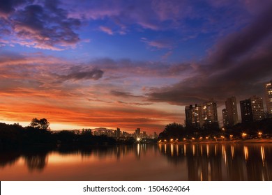 View Of Igapó Lake In The City Of Londrina In Brazil.