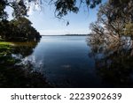View of Lake Joondalup from the Edgewater shore in Yellagonga Regional Park, Joondalup, Western Australia