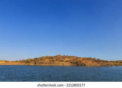 View Of The Lake Oanob, An Idyllic Holiday Resort With A Lake And A Dam Near Rehoboth In The Kalahari Desert. Namibia.