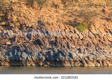 View Of The Lake Oanob, An Idyllic Holiday Resort With A Lake And A Dam Near Rehoboth In The Kalahari Desert. Namibia.