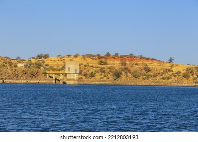 View Of The Lake Oanob, An Idyllic Holiday Resort With A Lake And A Dam Near Rehoboth In The Kalahari Desert. Namibia.