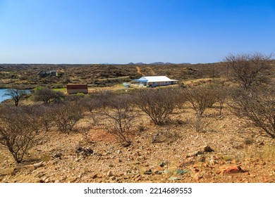 View Of The Lake Oanob, An Idyllic Holiday Resort With A Lake And A Dam Near Rehoboth In The Kalahari Desert. Namibia.