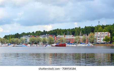 View Of Lake Saimaa And The City Of Lappeenranta. City And Municipality In Finland, In The Province Of Eastern Finland.