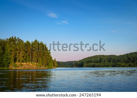 view of the lake in summer