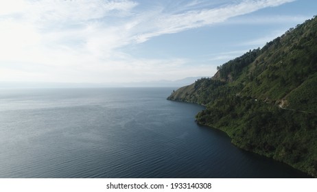 View Of Lake Toba In Balige Via Drone, Batak Toba Indonesia