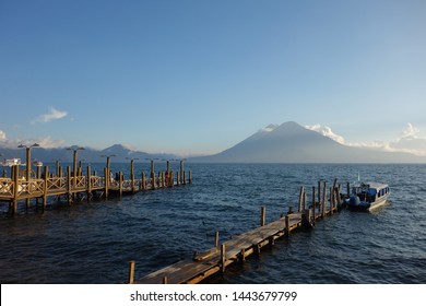 View Of Lake Atitlán And Volcano From Dock