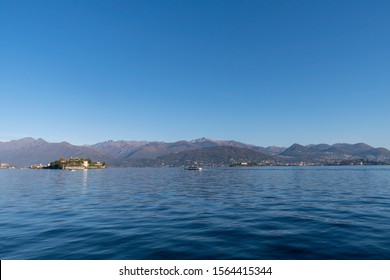 View From The Lakefront Promenade In Stresa Of The Borromean Gulf On Lake Maggiore, Northern Italy, Piedmont Region, Province Of Verbano Cusio Ossola