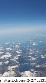 View of the land from a plane window