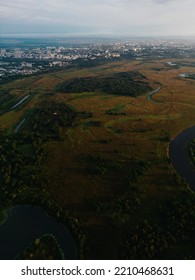 View Landscape Dron Forest Background