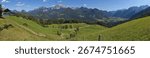 View of landscape from Loderbichl over Lofer, Austria, Europe 
