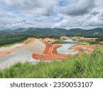 View of a large dam for mining tailings located in Minas Gerais