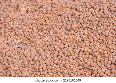 View Of A Large Pile Of Small Rubble, Red Expanded Clay For Construction