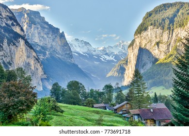 View Lauterbrunnen Valley Lauterbrunnen Wengen Trail Stock Photo ...