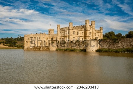 View of Leeds Castle and moat, Kent