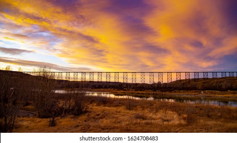 View Lethbridge Bridge Oldman River High Stock Photo 1624708483 ...