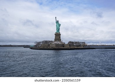 View of Liberty Island and the Statue of Liberty National Monument
