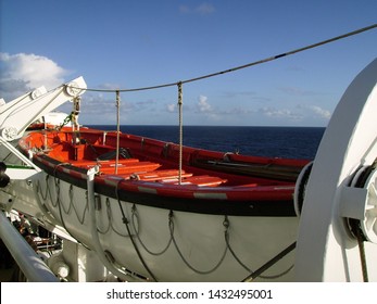 View Of A Lifeboat On The Old QE2 Taken During Her Last Transatlantic Crossing In October 2008.